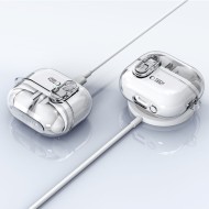 Силиконов калъф с карабинер за слушалки Samsung Galaxy Buds 3 / 3 FE / 3 Pro от Tech-Protect FlexAir - Прозрачен