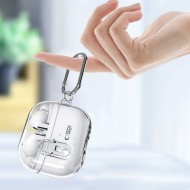 Силиконов калъф с карабинер за слушалки Samsung Galaxy Buds 3 / 3 FE / 3 Pro от Tech-Protect FlexAir - Прозрачен