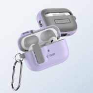 Твърд калъф с карабинер за слушалки Apple AirPods Pro 1 / 2 от Tech-Protect Slim Hook - Lavender