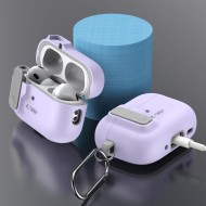 Твърд калъф с карабинер за слушалки Apple AirPods Pro 1 / 2 от Tech-Protect Slim Hook - Lavender