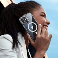 Компект удароустойчив кейс с MagSafe и стойка + протектор за дисплей на iPhone 16 от ESR Classic Hybrid Kickstand Halolock MagSafe & TG - Прозрачен