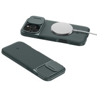 Кейс с капак за камерата за iPhone 16 Pro Max от Spigen Optik Armor Mag MagSafe - Abyss Green