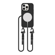 Кейс с ремък и MagSafe за iPhone 14 Pro от Tech-Protect Magnecklace - Черен