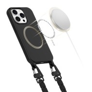 Кейс с ремък и MagSafe за iPhone 14 Pro от Tech-Protect Magnecklace - Черен