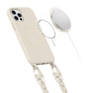 Кейс с ремък и MagSafe за iPhone 12 / 12 Pro от Tech-Protect Magnecklace - Cosmic Latte