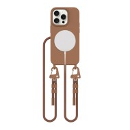 Кейс с ремък и MagSafe за iPhone 14 Pro от Tech-Protect Magnecklace - Chocolate Brown