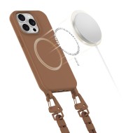 Кейс с ремък и MagSafe за iPhone 14 Pro от Tech-Protect Magnecklace - Chocolate Brown