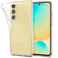 Удароустойчив, силиконов кейс за Samsung Galaxy S24 FE от Spigen Liquid Crystal - Прозрачен