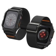 Текстилна каишка и кейс за Apple Watch 10 (46mm) от Spigen Lite Fit Pro - Черен мат