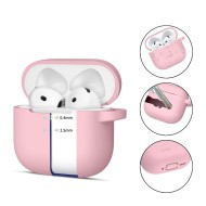 Силиконов калъф за слушалки Apple AirPods 4 от Tech-Protect Silicone Hook - Dusty Pink