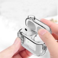 Твърд калъф с карабинер за слушалки Apple AirPods Pro 1 / 2 от Tech-Protect Slim Hook - Прозрачен