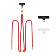Универсален ремък 85 см за смартфон от Tech-Protect C2S Rope Crossbody Strap - Red / Gold