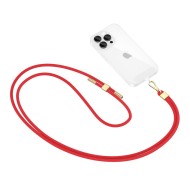 Универсален ремък 85 см за смартфон от Tech-Protect C2S Rope Crossbody Strap - Red / Gold
