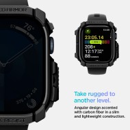 Удароустойчив кейс за Apple Watch 10 (46mm) от Spigen Rugged Armor - Черен мат