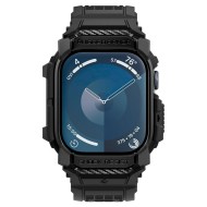 Удароустойчив кейс с каишка за Apple Watch 10 (46mm) от Spigen Rugged Armor Pro - Черен мат