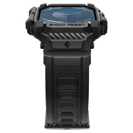 Удароустойчив кейс с каишка за Apple Watch 10 (46mm) от Spigen Rugged Armor Pro - Черен мат