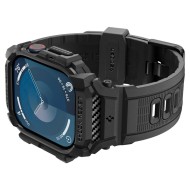 Удароустойчив кейс с каишка за Apple Watch 10 (46mm) от Spigen Rugged Armor Pro - Черен мат