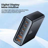 Зарядна станция 6 в 1 с GaN, PD 80W и QC3.0 от Tech-Protect DC80W-GAN - Черна