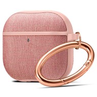 Твърд, текстилен калъф за Apple AirPods 4 от Spigen Urban Fit - Rose Gold