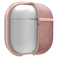Твърд, текстилен калъф за Apple AirPods 4 от Spigen Urban Fit - Rose Gold