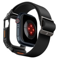 Текстилна каишка и кейс за Apple Watch 10 (42mm) от Spigen Lite Fit Pro - Черен мат