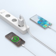 Зарядно за IOS и Android с GaN и PD 45W от Tech-Protect NC45W-GAN + Кабел USB-C - Бялo