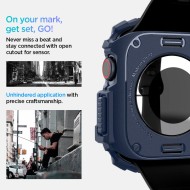 Удароустойчив кейс за Apple Watch 10 (46mm) от Spigen Rugged Armor - Navy Blue