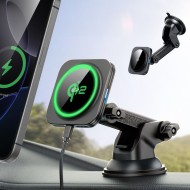 Магнитна стойка за автомобил с MagSafe безжично зареждане 15W от ESR Halolock QI2 - Черна