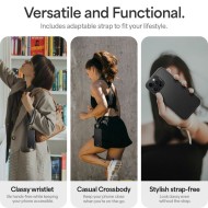 Кожен кейс с ремък и MagSafe за iPhone за 16 Pro от Spigen Cyrill Kajuk Classic Charm - Black
