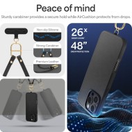 Кожен кейс с ремък и MagSafe за iPhone за 16 Pro от Spigen Cyrill Kajuk Classic Charm - Black