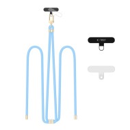 Универсален ремък 75 см за смартфон от Tech-Protect C7S Rope Crossbody – Baby Blue / Gold 