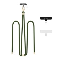 Универсален ремък 75 см за смартфон от Tech-Protect C7S Rope Crossbody – Hunter Green / Gold 