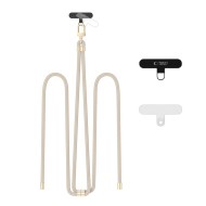 Универсален ремък 75 см за смартфон от Tech-Protect C7S Rope Crossbody – Taupe / Gold 