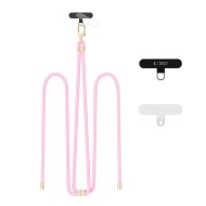 Универсален ремък 75 см за смартфон от Tech-Protect C7S Rope Crossbody – Baby Pink / Gold 
