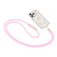 Универсален ремък 75 см за смартфон от Tech-Protect C7S Rope Crossbody – Baby Pink / Gold 