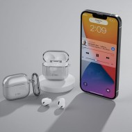 Силиконов калъф с карабинер за слушалки Apple AirPods 4 от Tech-Protect FlexAir – Ash Grey