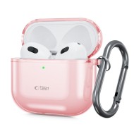 Силиконов калъф с карабинер за слушалки Apple AirPods 4 от Tech-Protect FlexAir – Baby Pink 