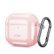 Силиконов калъф с карабинер за слушалки Apple AirPods 4 от Tech-Protect FlexAir – Baby Pink 