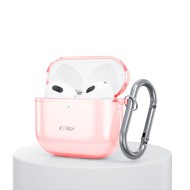 Силиконов калъф с карабинер за слушалки Apple AirPods 4 от Tech-Protect FlexAir – Baby Pink 