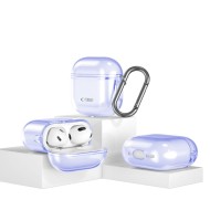 Силиконов калъф с карабинер за слушалки Apple AirPods 4 от Tech-Protect FlexAir - Виолетов 