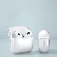 Силиконов калъф с карабинер за слушалки Apple AirPods 3 от Tech-Protect FlexAir - Прозрачен