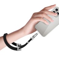 Универсален ремък за китка от Tech-Protect C4S Rope Wrist Сtrap - Черен / Сребрист