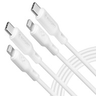 2 броя кабели за зареждане MFI Lightning 100 см. от Spigen Durasync - Бял