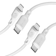 2 броя кабели за зареждане MFI Lightning 100 см. от Spigen Durasync - Бял