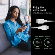 2 броя кабели за зареждане MFI Lightning 100 см. от Spigen Durasync - Бял