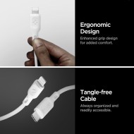 2 броя кабели за зареждане MFI Lightning 100 см. от Spigen Durasync - Бял