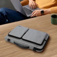 Удароустойчива чанта за лаптоп 15-16 инча с 4 джоба отTech-Protect Defender Bag - Crayon Grey