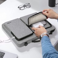 Удароустойчива чанта за лаптоп 15-16 инча с 4 джоба отTech-Protect Defender Bag - Crayon Grey