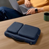 Удароустойчива чанта за лаптоп 15-16 инча с 4 джоба отTech-Protect Defender Bag - Navy Blue