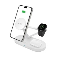 Зарядна станция 3 в 1 с MagSafe 15W за iPhone, AirPods и Apple Watch от Tech-Protect QI15W-A41 - Бяла